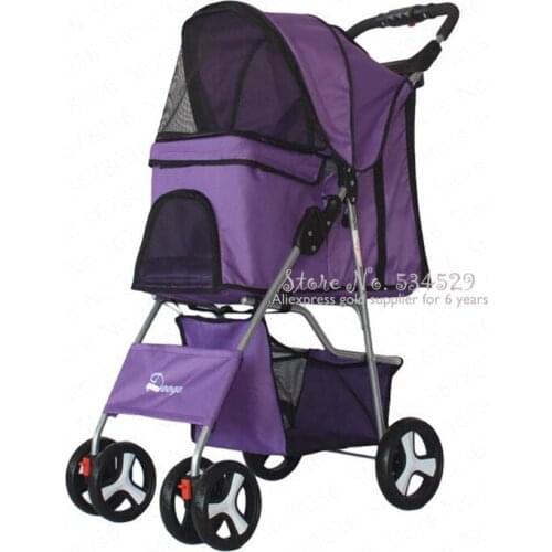 17%Out-of-the-way light pet stroller Dog stroller foldable four-wheeled cat and dog universal dog supplies