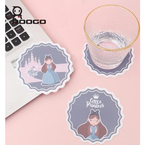 Roogo Coaster The Elegant Little Princess Type Soft PVC Home And Office Use Desktop Pad Tea And Coffee Cup Mats