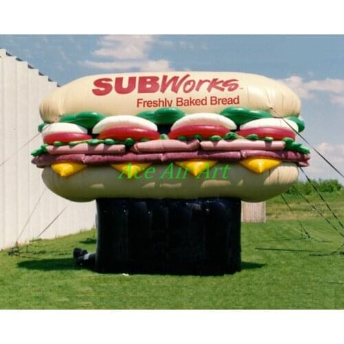 Trade show inflatable food model, advertising promotion customized food giant inflatable hamburger