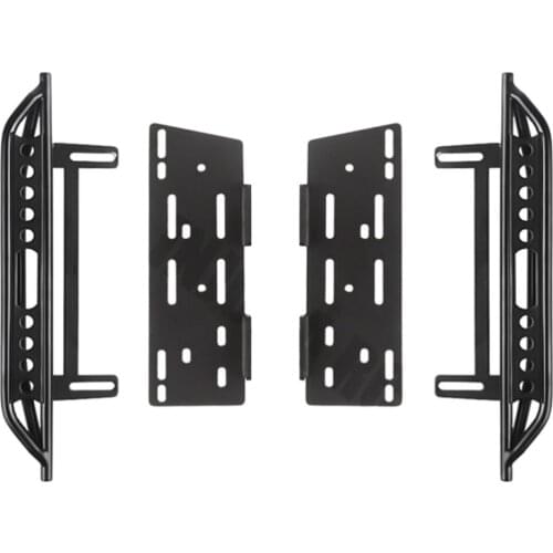 Pack of 2 Metal Pedal Plates Side Step for 1:10 Axial SCX10 RC Crawler Car Upgrade Accessories Easy Installation (Black)