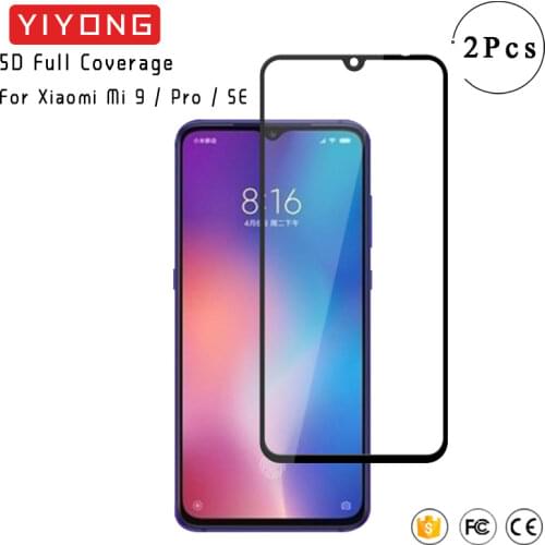 YIYONG 5D Full Cover Glass For Xiaomi Mi 9 SE Mi 9T 10T Pro CC9 Tempered Glass Screen Protector For Xiaomi Mi9 Mi8 Pro Mi10 Lite