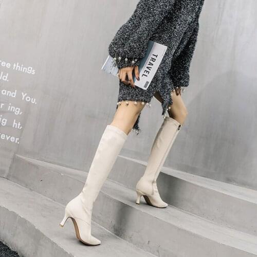 Women Boots long Boots Thin heels shoes fashion Comfortable Pointed toe zipper Ladies boots