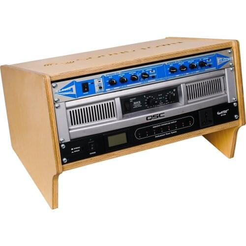 Sound Town 4U Space Baltic Birch Plywood Angled Turret Studio Equipment Rack (SDRK-4SL)