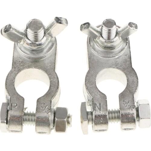 1 Pair Positive Negative Straight Type Zinc Alloy Battery Terminal Clamp Connectors