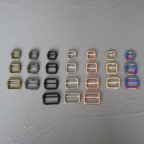 15mm/20mm/25mm/30mm 50 Pcs Slider Adjustable Buckle Handbag Strap Slider Adjuster Belt Buckles For Bag DIY Accessories