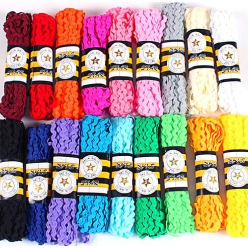 15Yard Multi Colors Terylene Ribbon Ric Rac Zig Zag Lace Trimming Ribbon for Patchwork party decor DIY craft supplies 5mm width