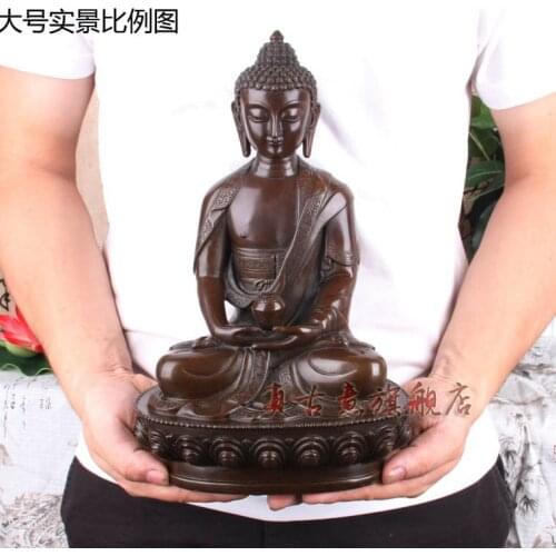 30 CM tall # bless HOME Safety Health luck Talisman #office shop efficacious Protection Tibetan Buddhism Buddha statue--5A