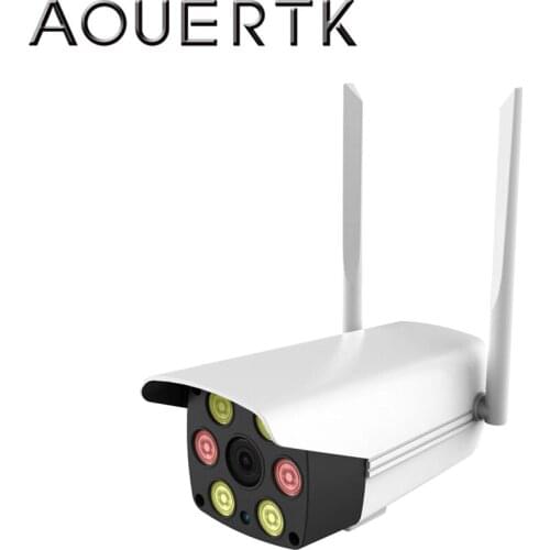 AOUERTK CCTV H.265X Full-Color Night Vision Outdoor Warning IP Camera 1080P ONVIF Wireless IP65 Waterproof Bullet WIFI Camera