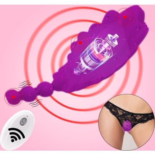 Wireless Remote Control Wearable Outdoor Pants Vibrator Couple Sex Toy Clitoris Anus Stimulation Masturbate Vibrator SexPanties