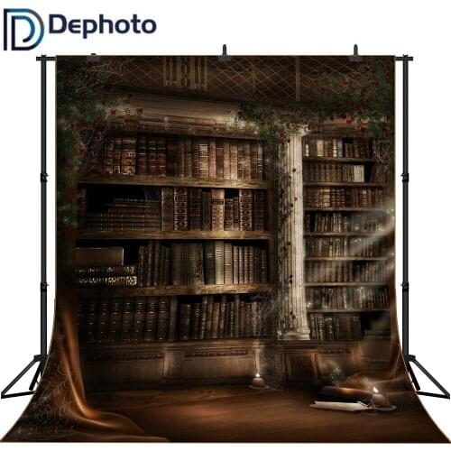 Dephoto Halloween Abandoned Bookshelf Seamless Photography Backdrops Customized Photography Backdrop Background Studio Prop