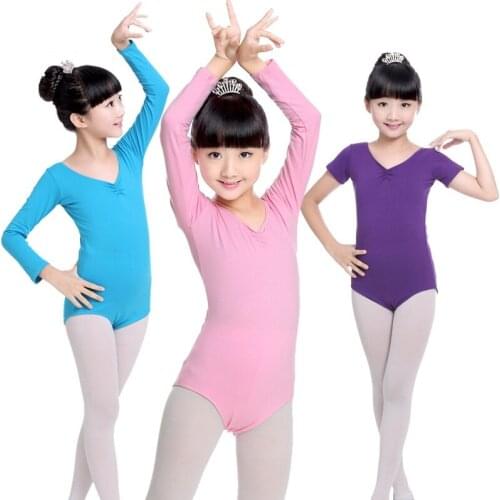 Children Dance Clothing Yoga Girls Leotard Gymnastics Cotton Long Sleeved Latin Siamese Costume Shape Grading Sports Clothes