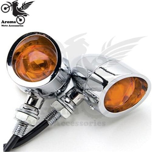Chrome silver blinker lamp amber moto indicator universal flashers for yamaha honda suzuki harley motorcycle turn signal light