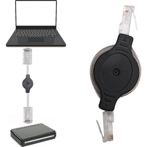 Tablet-OOTDTY 1.5M 5FT Retractable RJ45 LAN Ethernet Internet Network Cable Cord For Compute-sata to usb