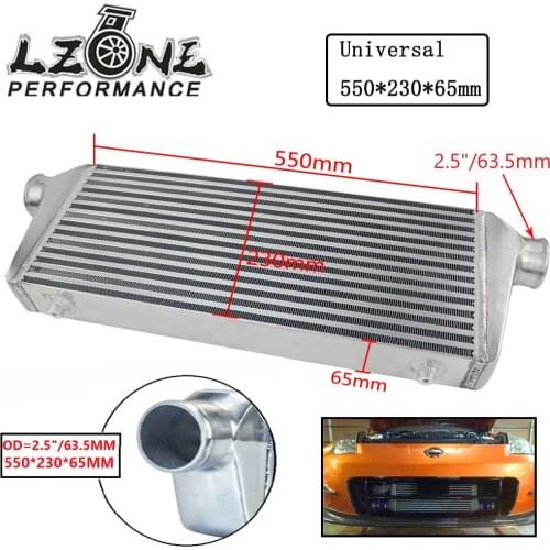 LZONE - Universal Turbo Intercooler bar&plate OD=2.5" 550*230*65mm Front Mount intercooler JR-IN813-25