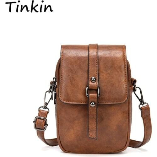 Multi-Functional Soft Leather Small Shoulder Bag Small Vintage Crossbody Bag Cash Purse with 2 Slots for Cellphone Bag