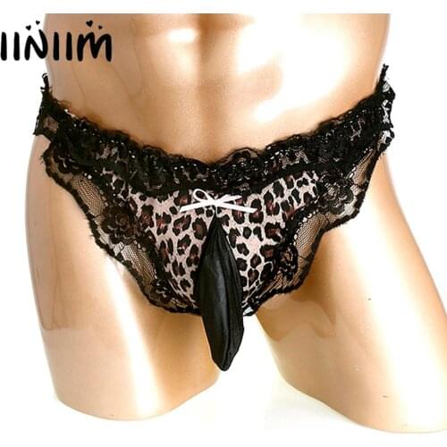 Iiniim Sexy Mens Male Sissy Penis Dildos Jockstraps Bulge Pouch Lingerie Panties G-string Pouch Briefs Gay Underwear Underpants