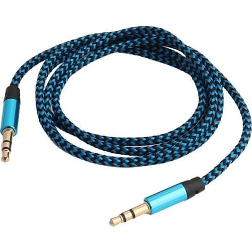 1m Nylon Aux Cable 3.5 To 3.5mm Jack Audio Cable Car Audio Cable Cord For Smartphone CD MP3 Players TV Computer Stereo Speakers