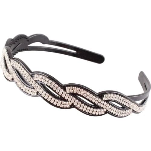 Non-Slip Alice Hairband Rhinestone Headband Women Hair Bands Hoop Claws Clips Double Bangs Hairstyle Hairpin Hair Accessories