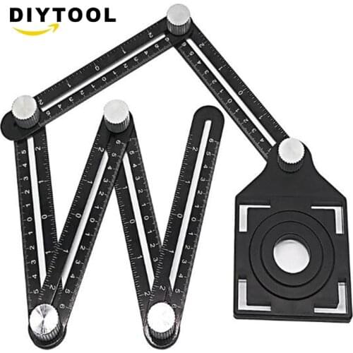 Aluminum alloy six-fold ruler tile opening hole locator masonry paving floor tiles glass Vientiane universal punching artifact