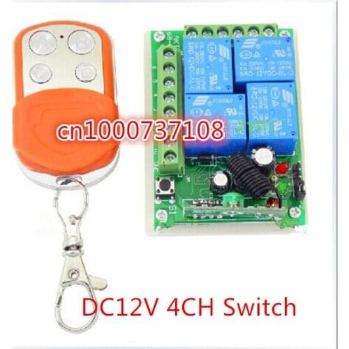 AK 4 ch rn remote dc12v switch with orange color remote 315mhz 433mhz transmitter + receiver