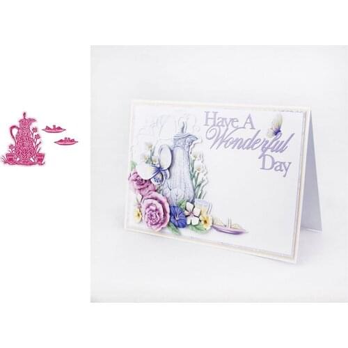 Afternoon Flower Tea Wonderful Day Metal Cutting Dies For Diy Scrapbooking Crafts Stencils Photo Album Template Decor 2021 New