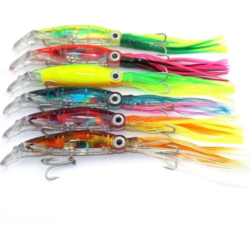 Fishing octopus bait 14cm 40g squid bait hard bait artificial hard bait tuna fishing spinner random color