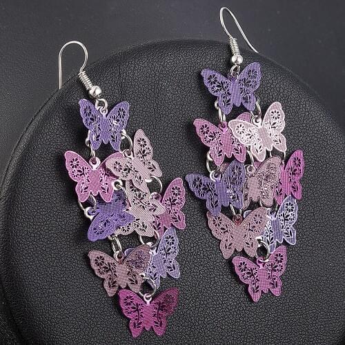 Women Unique temperament Butterfly Dangle Drop Earring Ear Hook Party Jewelry for lady birthday best gift accessories decoration