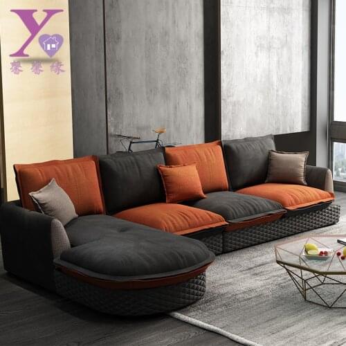 Nordic Technology art combination modern simple small family living room integrated latex down cloth sofa