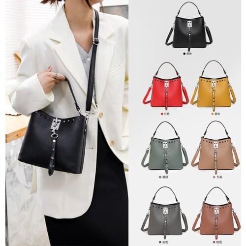 YILIAN Soft leather handbag 2021 new trend fashion bucket bag simple versatile single shoulder cross bag