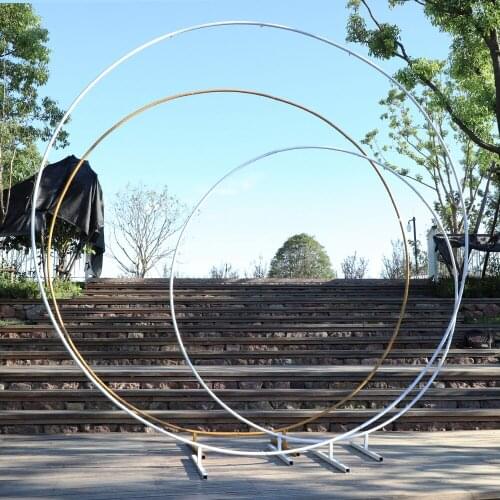 Wedding Arch Wedding Background Round Wrought Iron Shelf Decoration Props Party Background Shelf Flower with Frame Iron Ring