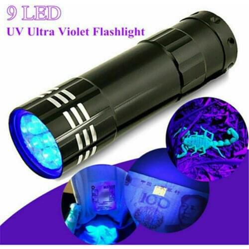 LED UV Flashlight Ultraviolet Torch With Zoom Function Mini UV Black Light Multifunction Torch Flashlight UV Lamp Detector Light