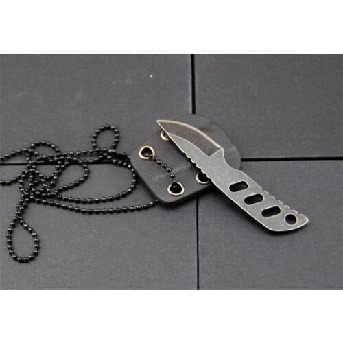 440 stainless steel Tactical Necklace survival Knife fixed mini knife EDC self-defense tool Kydex