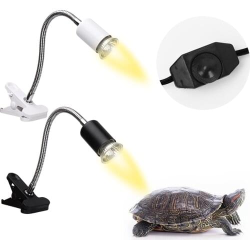 25/50/75W UVA UVB Reptile Heat Lamp, Basking Spot Hanging Lamp with Clip & Switch, Pet Heating Lamp for Turtle Tank Habitat