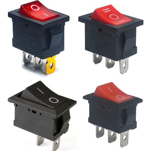 10pcs/lot 10 style KCD1 21*15mm 2p/3p/4p SPST switch on off Snap-in ON/OFF Position Snap Rocker led button switch light 21x15mm