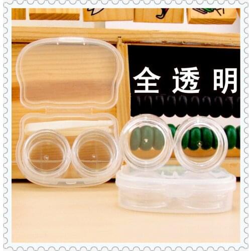 10pcs Fashion simple Practical all-transparent contact lens case convenient for carry Invisible display companion box care box