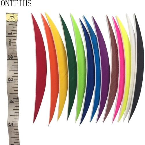100Pcs/Lot ONTFIHS 5 Inch Arrow Feather Fletchings 5" Archery Fletches Arrow Accessories Turkey Feather -Banana