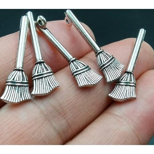 Antiquing Charms witch Broom Charms Broomstick Pendant Broom WizardS Broom Charm Pendants For Jewelry Making MagicianS Broom