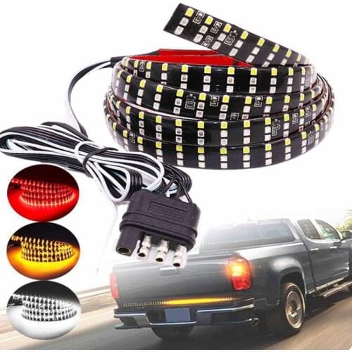 1PCS 48inch Car Brake Turn Light Warning Signal Flexible LED Strip Rear Tail Running Reverse Double Flash Light For Pickup truck