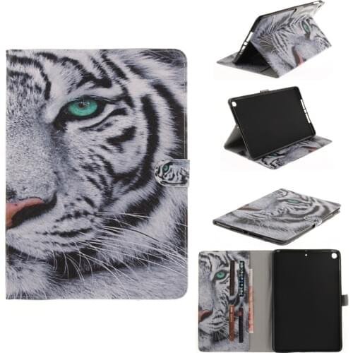 Flip Stand Card Holder Print PU Leather Shell Case Funda Capa Cover For Apple iPad 9.7 2017 Generation Tablet Coque +Film +Pen