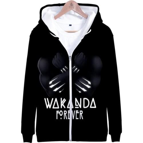 Black Panther Chadwick Boseman 3D Zipper Hoodies Men Women Zipper Hoodie Sweatshirts Street wear Causal Boys/girls Pullovers
