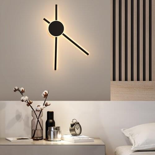 Black Minimalism modern led wall lamp led wall light Creative wandlamp bedroom light wall lights for home bedroom lamp