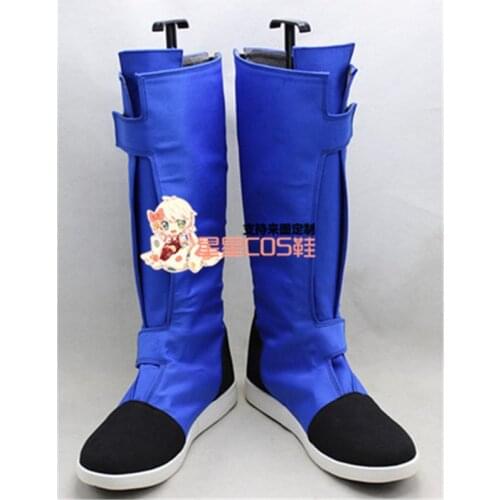 DBS Son Goku Kakarot Anime Cosplay Blue Shoes Tall Boots C006