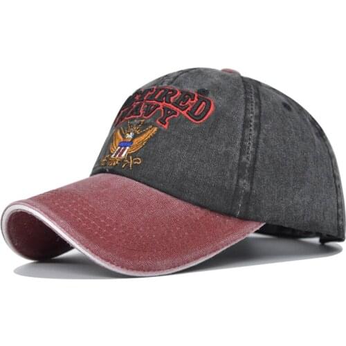 [DIFF COOL]Butterfly embroidery retro rebound hat stitching unisex washed cowboy hat letter embroidery trucker baseball cap