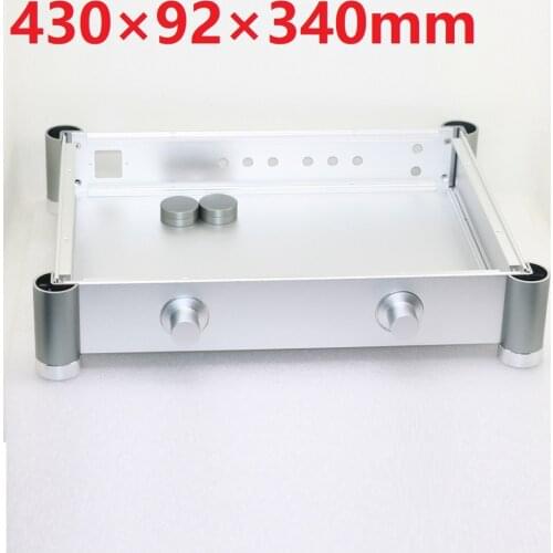 Power Amplifier Supply Shell Amp DAC Size D340 W430 H92 All Aluminum Tube Amplifier Case Rear Chassis DIY Preamplifier Box WA22