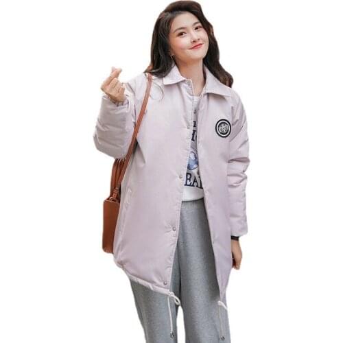 2021 New Long Autumn Winter Jackets Casual Women Parkas Buttons Drawstring Down Cotton Jacket Parka Female Coats Loose Outwear