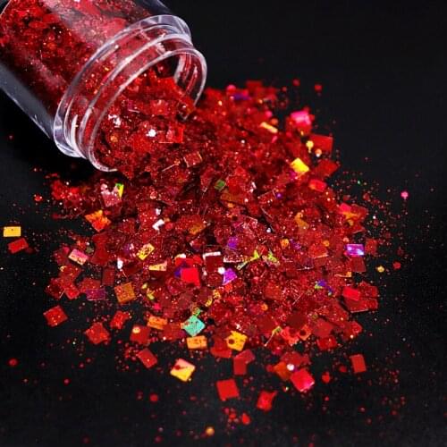 Holographic Glitter Mixed Quadrilateral Nail Sequins Sparkling Paillette Nail Art Decorations Manicure Design New Nail Art 2021