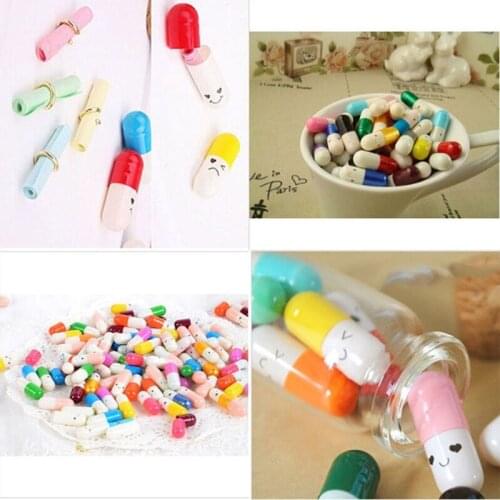 Cute 50 Message Capsule Letter Cute Love Message in a Bottle Color Pills By Radom