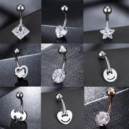 Fashion Hot Sexy Simple Lounger Medical Stainless Steel Belly Button Rings Navel Piercing Women Piercing Jewelry