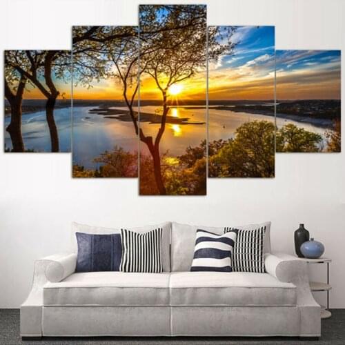 5 pcs set landscape full square round 5d diy diamond painting rhinestone embroidery pattern cross stitch mosaic diamond art