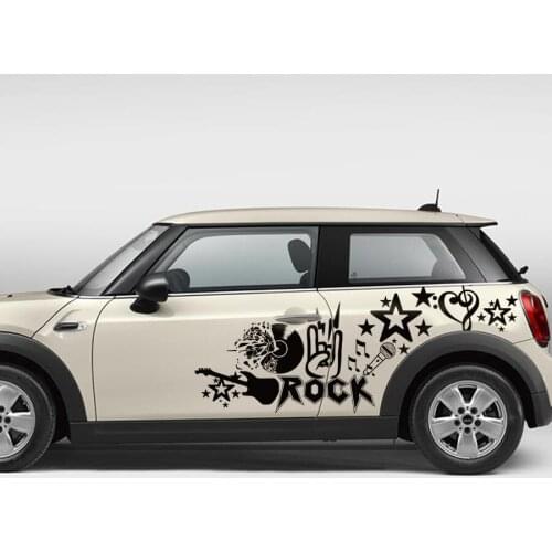 Car decals rock guitar Fingers, stars, music Note diy graphic vinyl sticker fit for mini